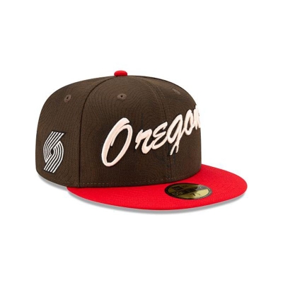 Black Portland Trail Blazers Hat - New Era NBA City Edition 59FIFTY Fitted Caps USA8073216
